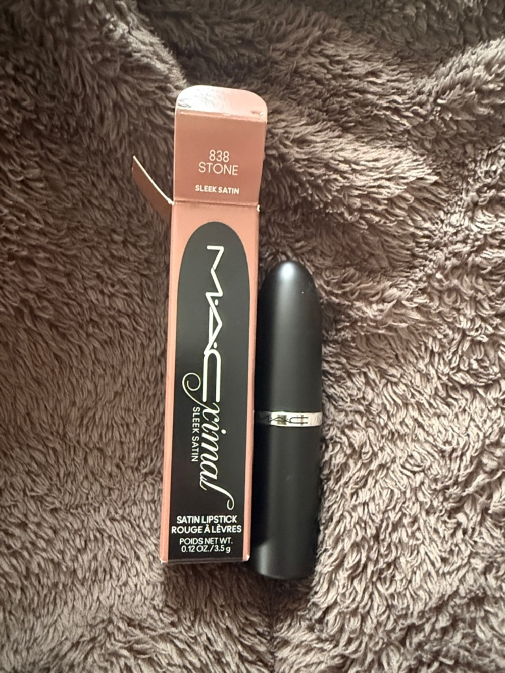 MAC Cosmetics Satin Lipstick Stone 838 – Nude Taupe